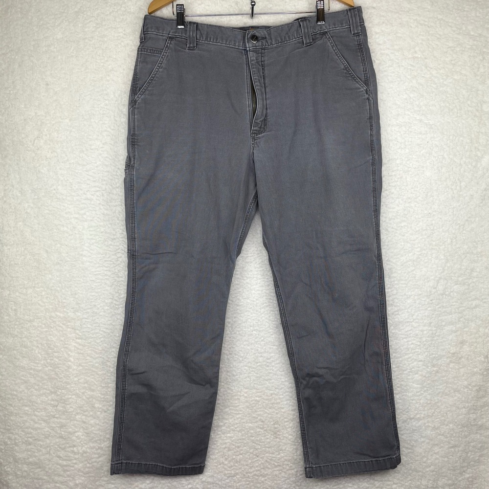Carhartt 102291 Relaxed Fit Rugged Flex Canvas Work Pant Gray 40x30 Mens Utility